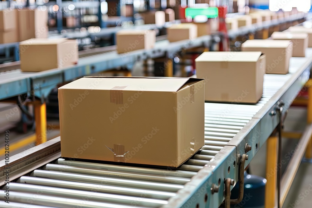 Cardboard parcel boxes for prepare delivering in the industrial business production line Cardboard parcel boxes for prepare delivering in the industrial business production line