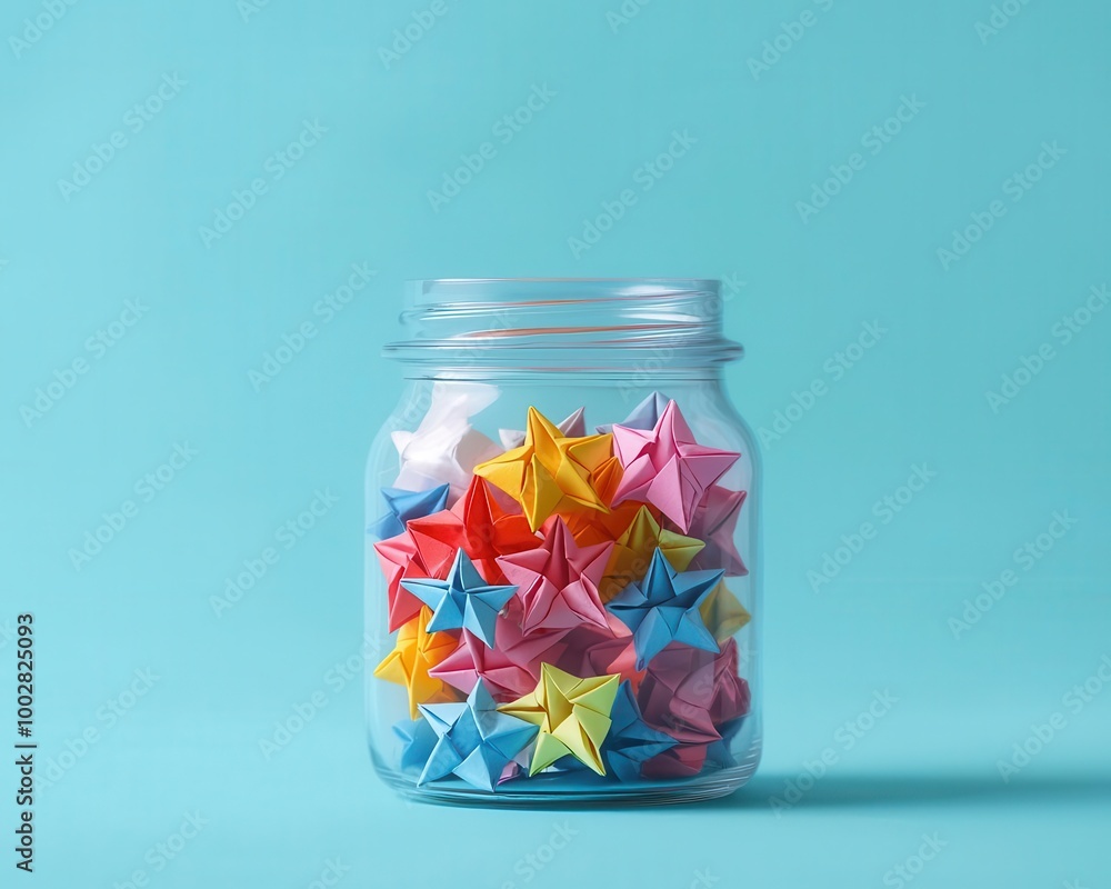 Tiny origami stars in a mini jar with a Dreams come true label, origami stars, motivational gift Tiny origami stars in a mini jar with a Dreams come true label, origami stars, motivational gift