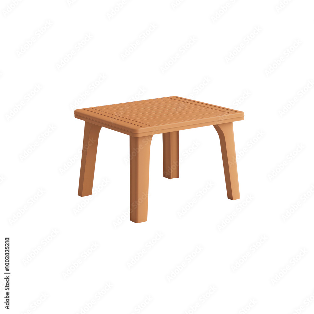 Fototapeta premium Small Brown Plastic Table for Outdoor Use