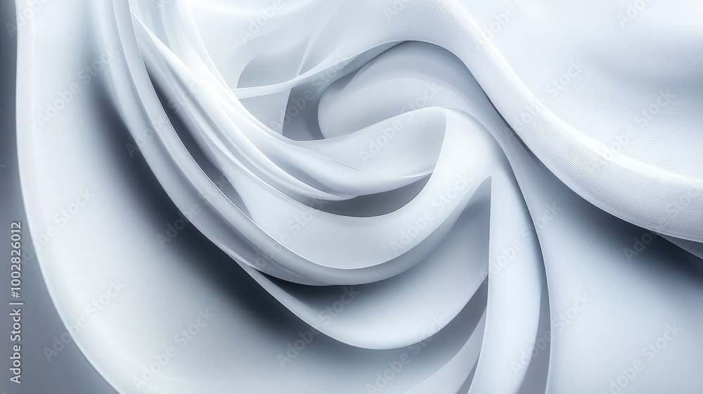 Fototapeta premium Honest swirling patterns form an elegant abstract design on a white backdrop, creating a sense of integrity and purity in an artistic display