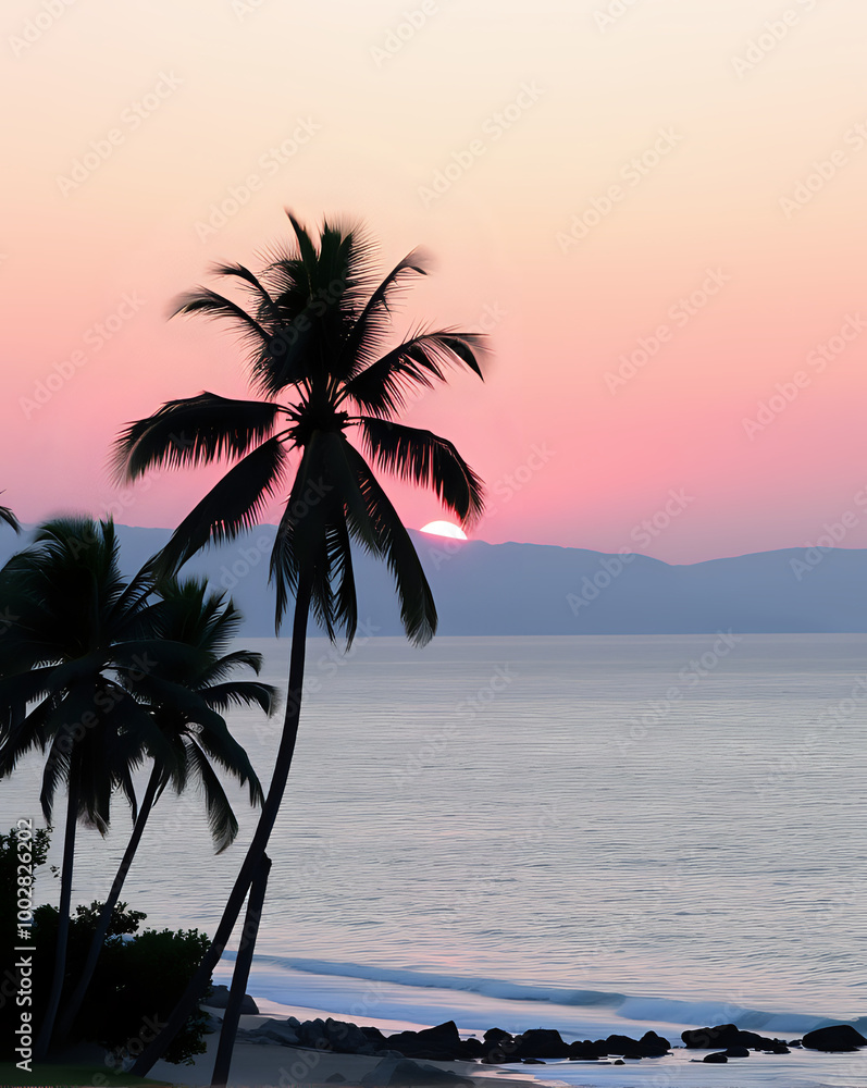Obraz premium coucher de soleil sur la mer