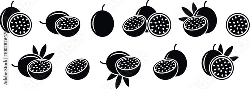 Passion fruit logo. Isolated passion fruit on white background