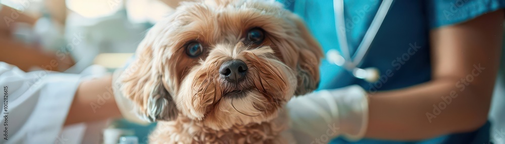 a dog being groomed by a veterinarian detailed light effects sharp reflections hyper-realistic textures stunning visual clarity a dog being groomed by a veterinarian detailed light effects sharp reflections hyper-realistic textures stunning visual clarity