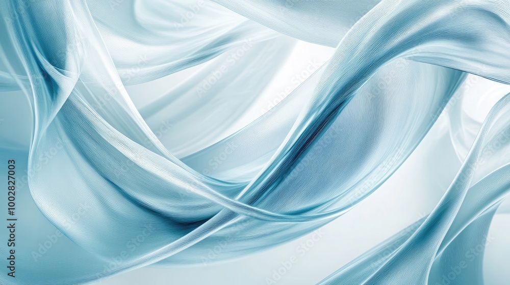 Obraz premium Mesmerizing honest swirling trails form a stunning abstract pattern on a clean white background, symbolizing transparency and purity