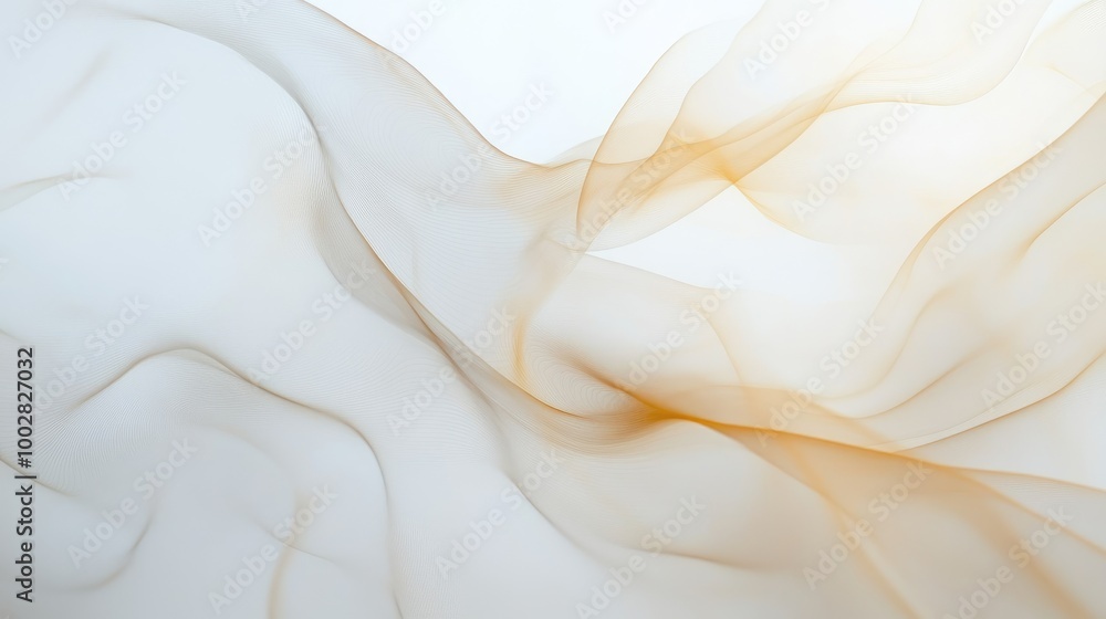 Fototapeta premium Mesmerizing honest swirling trails form a stunning abstract pattern on a clean white background, symbolizing transparency and purity