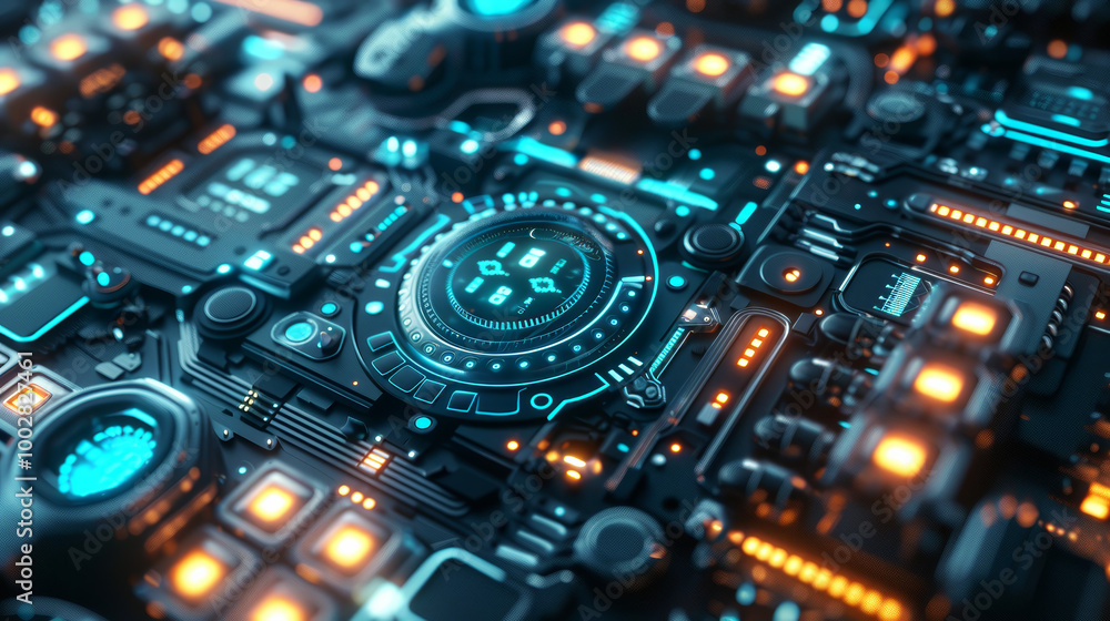 Futuristic Innovation: Glowing Tech Details Futuristic Innovation: Glowing Tech Details