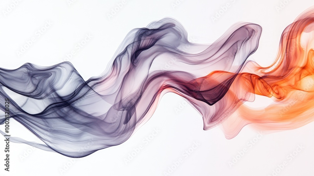 Obraz premium Swirling trails representing honesty form a mesmerizing abstract pattern on a clean white background, creating a stunning visual in an artistic display