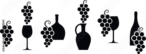 Wine logo. Icon. Isolated wine on white background