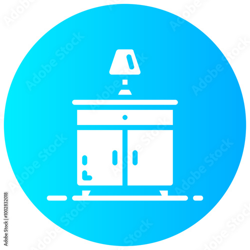 bedside table round glyph vector icon