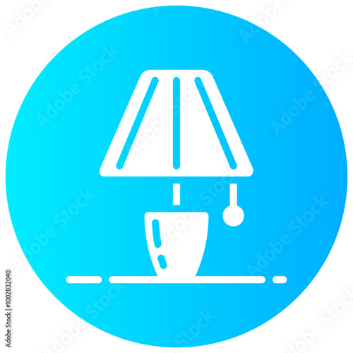 bedside lamp round glyph vector icon