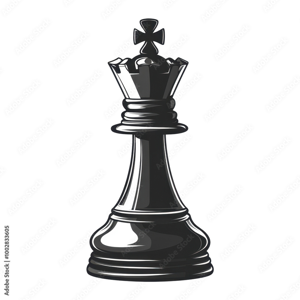 Elegant Black Chess King Piece Illustration Elegant Black Chess King Piece Illustration