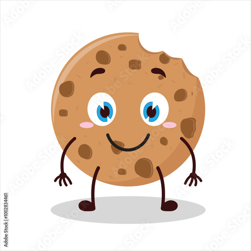 Cute smile expression of bite cookies cartoon character