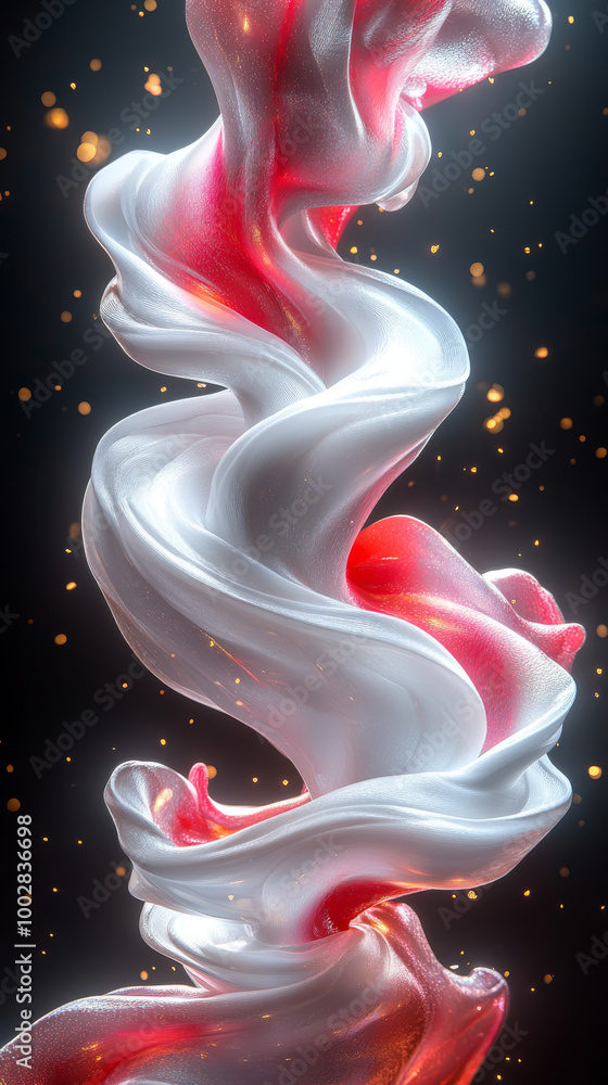 Abstract swirl of red and white with sparkly background. Abstract swirl of red and white with sparkly background.