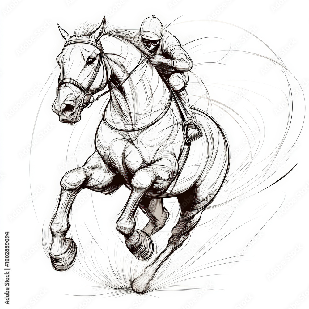 Powerful Racehorse Galloping with Muscles Tense sketch
Powerful Racehorse Galloping with Muscles Tense sketch
