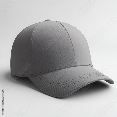 Gray baseball cap on a white background photo