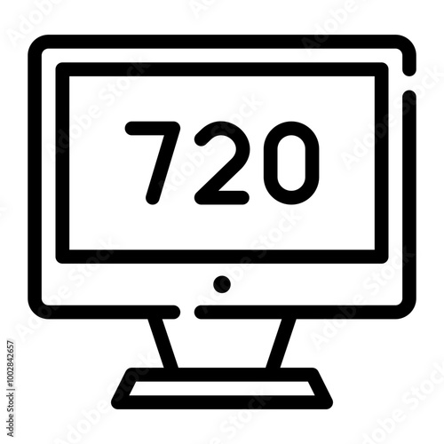 720 hd line icon