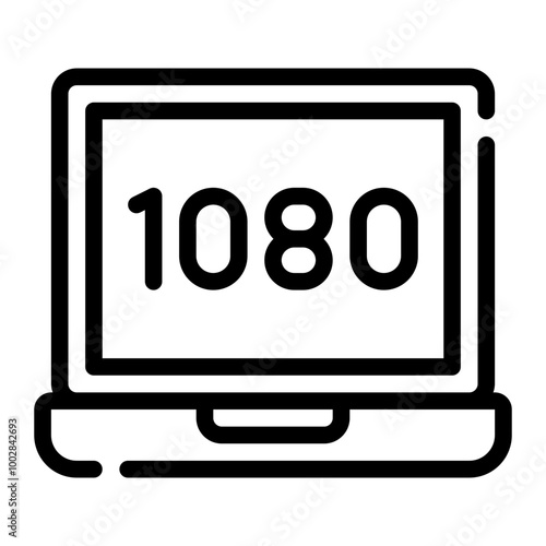 1080p Full HD line icon