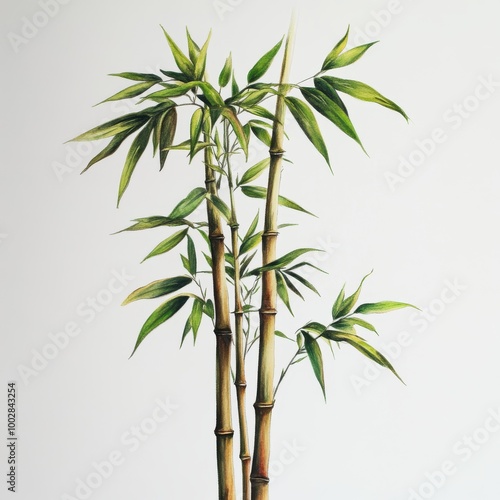 A vibrant bamboo plant with green leaves, symbolizing strength and resilience in nature.