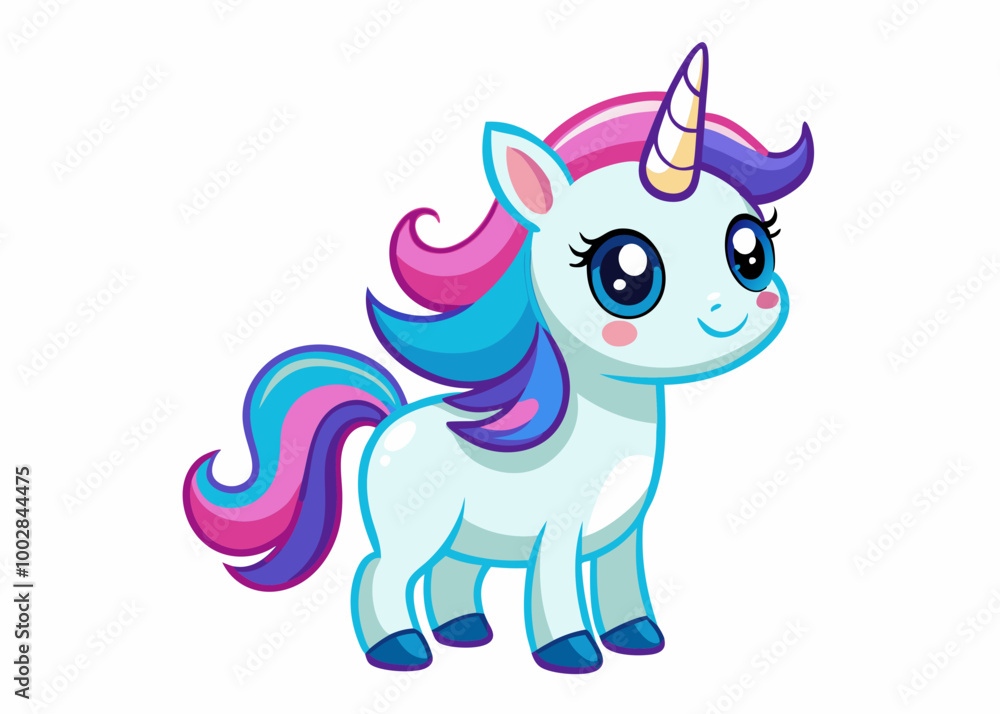 Cute Cartoon Unicorns isolated on a white background Cute Cartoon Unicorns isolated on a white background
