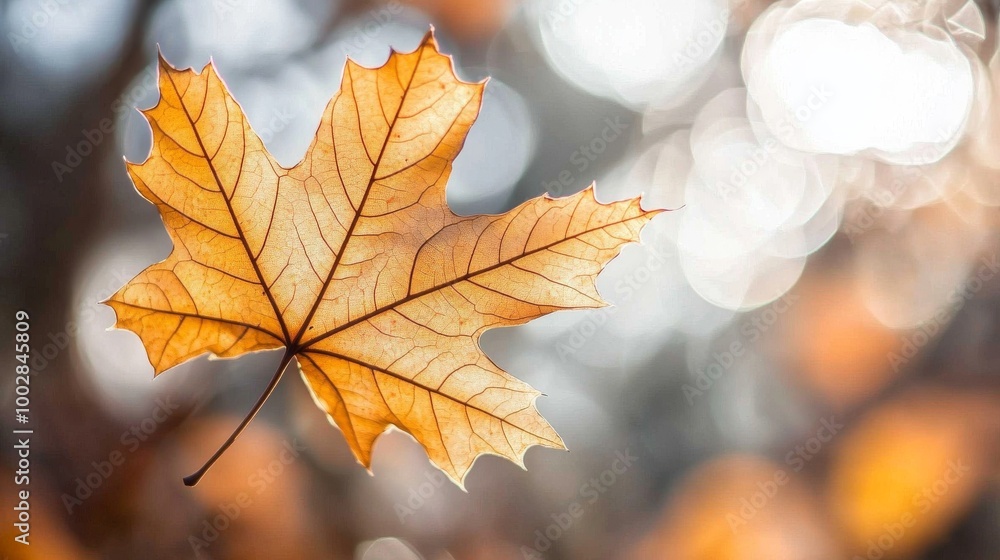A crisp, dry autumn leaf, glowing in the sunlight. A crisp, dry autumn leaf, glowing in the sunlight.