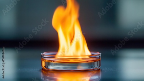 Flames transferring heat to a nearby object, illustrating conduction, thermodynamics, heat conduction concept