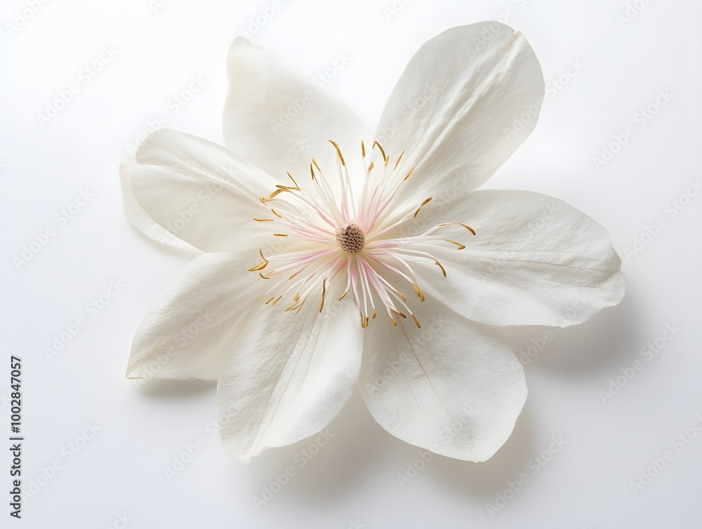 Delicate white flower with soft petals in minimalist style,showcasing the beauty of nature's creation Delicate white flower with soft petals in minimalist style,showcasing the beauty of nature's creation