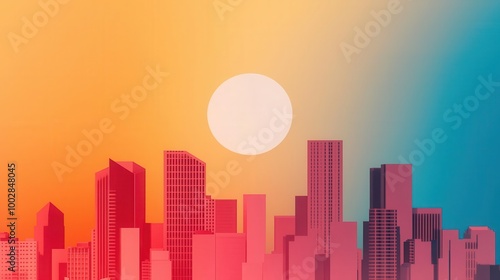 Cityscape with heat islands shown in color, highlighting urban heat distribution, thermodynamics, urban heat island effect concept