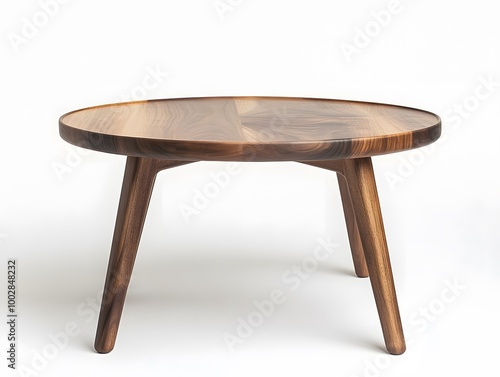 Elegant Natural Wooden Round Coffee Table for Modern Minimalist Living or Office Space