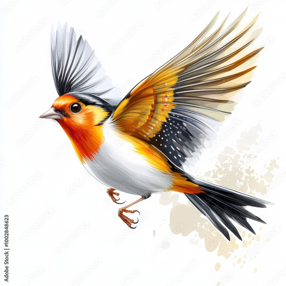 Delicate Finch in Midflight with Small Wings Flapping
Delicate Finch in Midflight with Small Wings Flapping