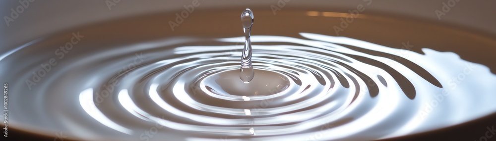 Water droplet creating ripples in a pool Water droplet creating ripples in a pool
