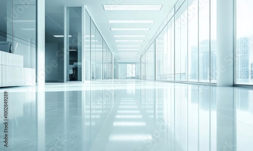 Wallpaper Mural White clean glass working office interior image background, Generative AI Torontodigital.ca