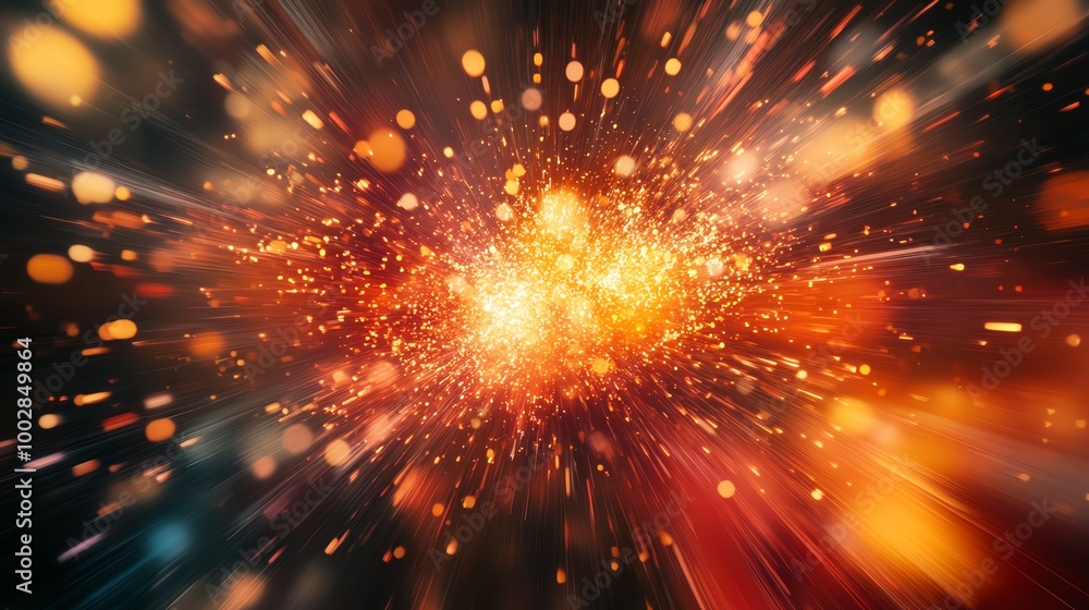 Abstract explosion of colorful particles Abstract explosion of colorful particles