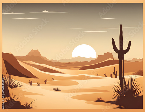 Vector Desert Landscape Illustration background