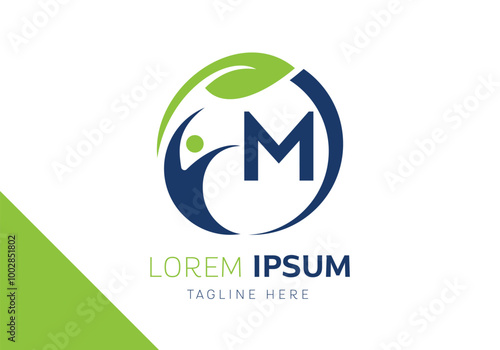 Free Download English alphabet with M Health Care Logo. Medical Logotype Template Vector - GFXLoad