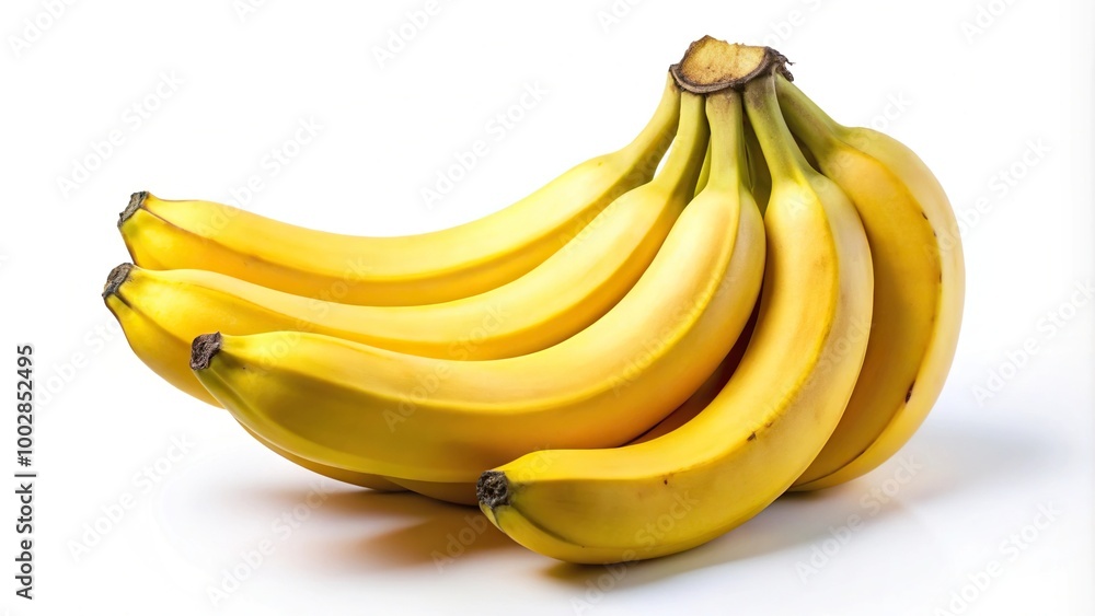 A bunch of yellow bananas isolated on white background A bunch of yellow bananas isolated on white background