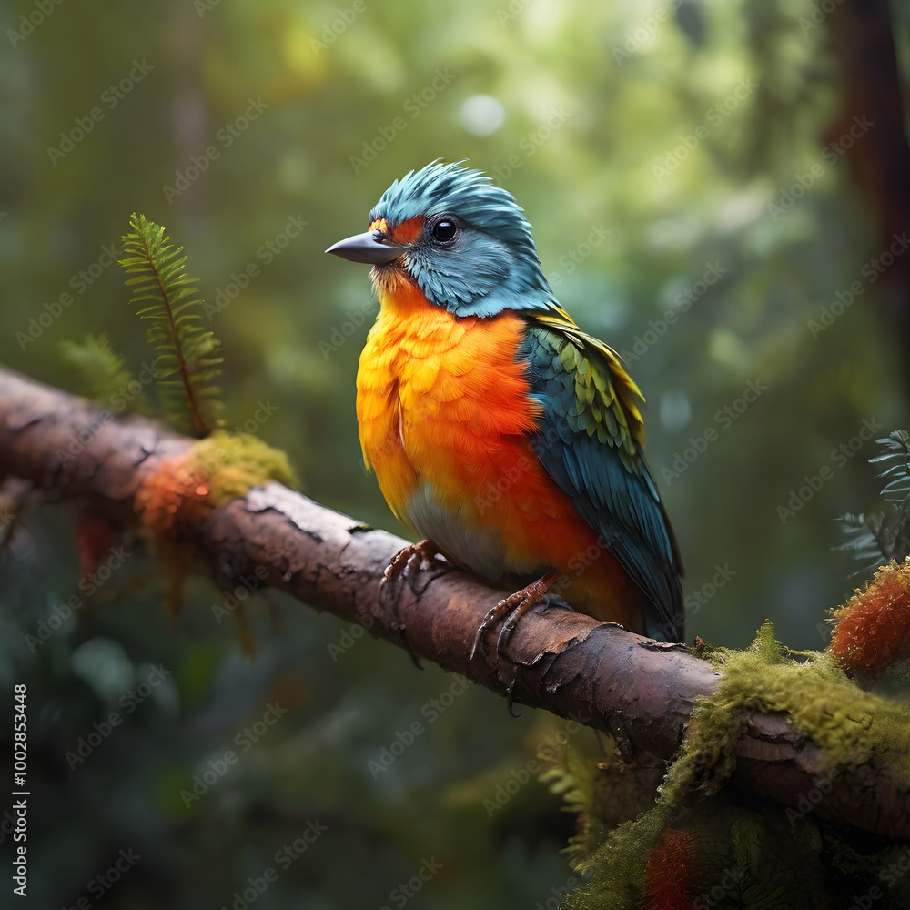 Beautiful colorful cute bird, Generative Ai Beautiful colorful cute bird, Generative Ai
