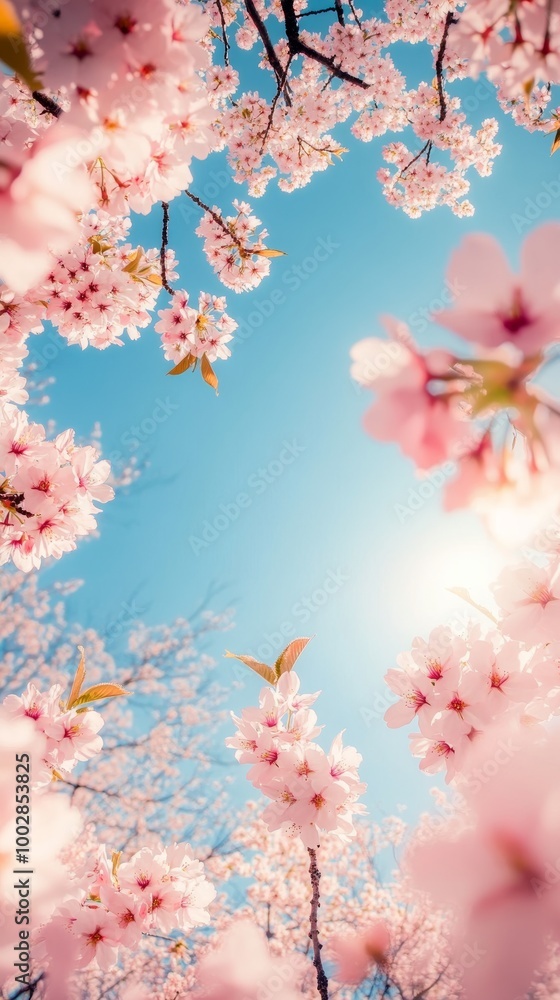 cherry blossoms against a clear blue sky cherry blossoms against a clear blue sky