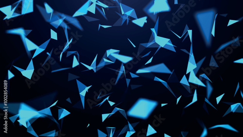 Abstract background with connecting dots and lines. Network connection structure. Data technology and scientific illustration. Plexus effect. 3D vector illustration