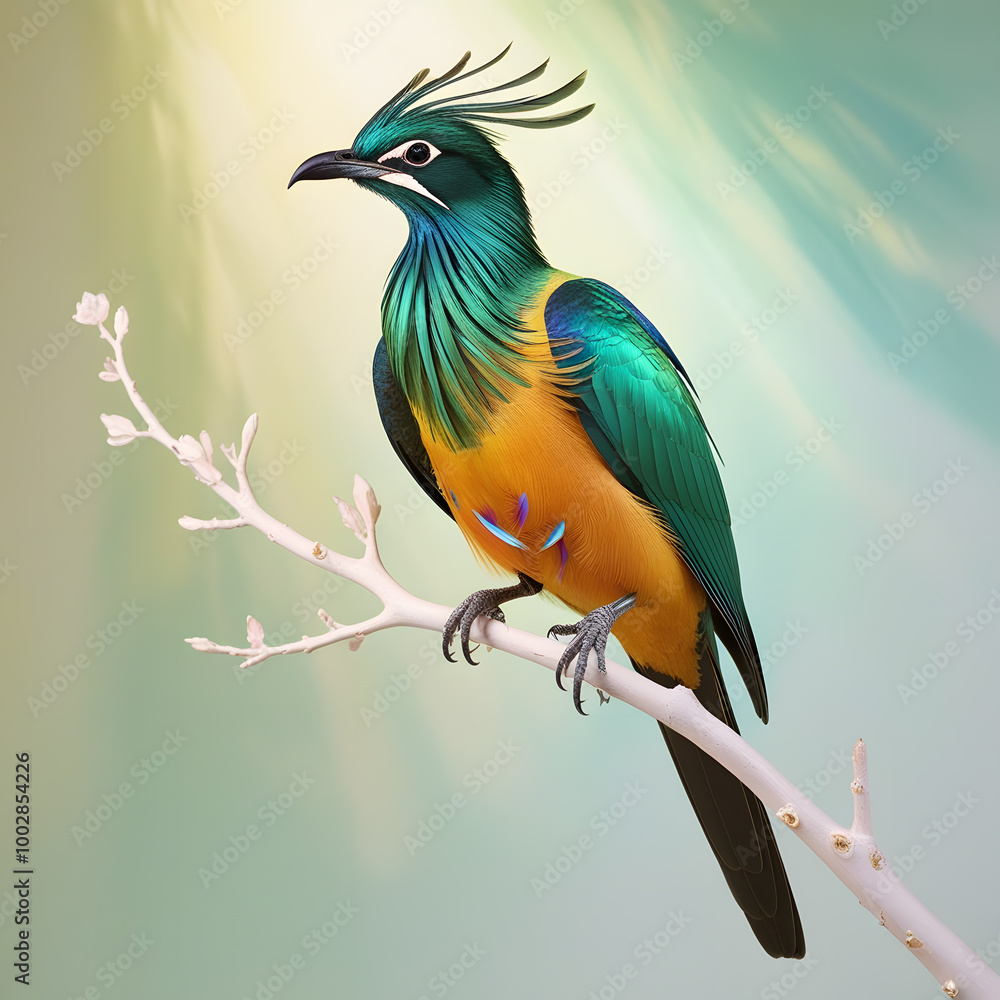 Fototapeta premium Beautiful colorful cute bird, Generative Ai