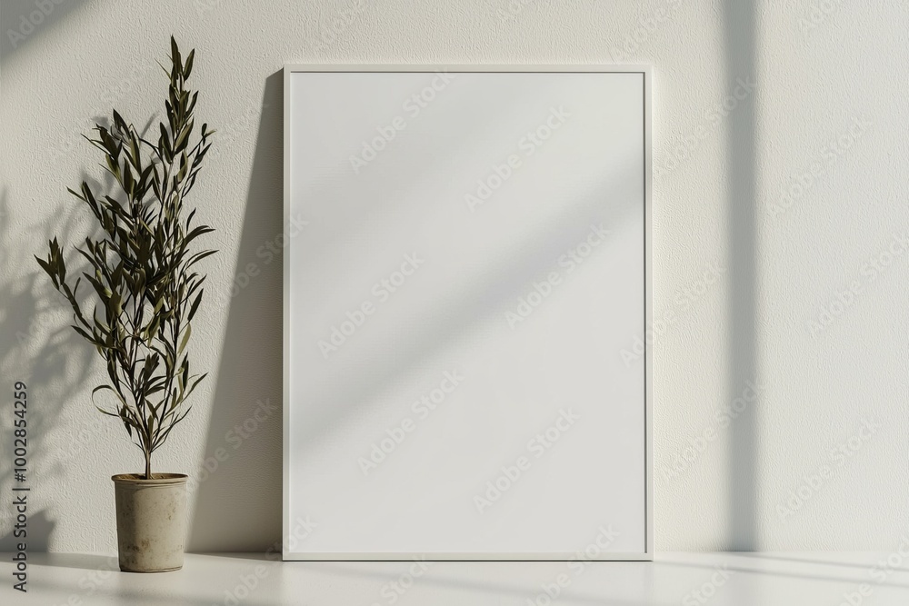 A3 Poster Mockup on White Background created with Generative AI A3 Poster Mockup on White Background created with Generative AI