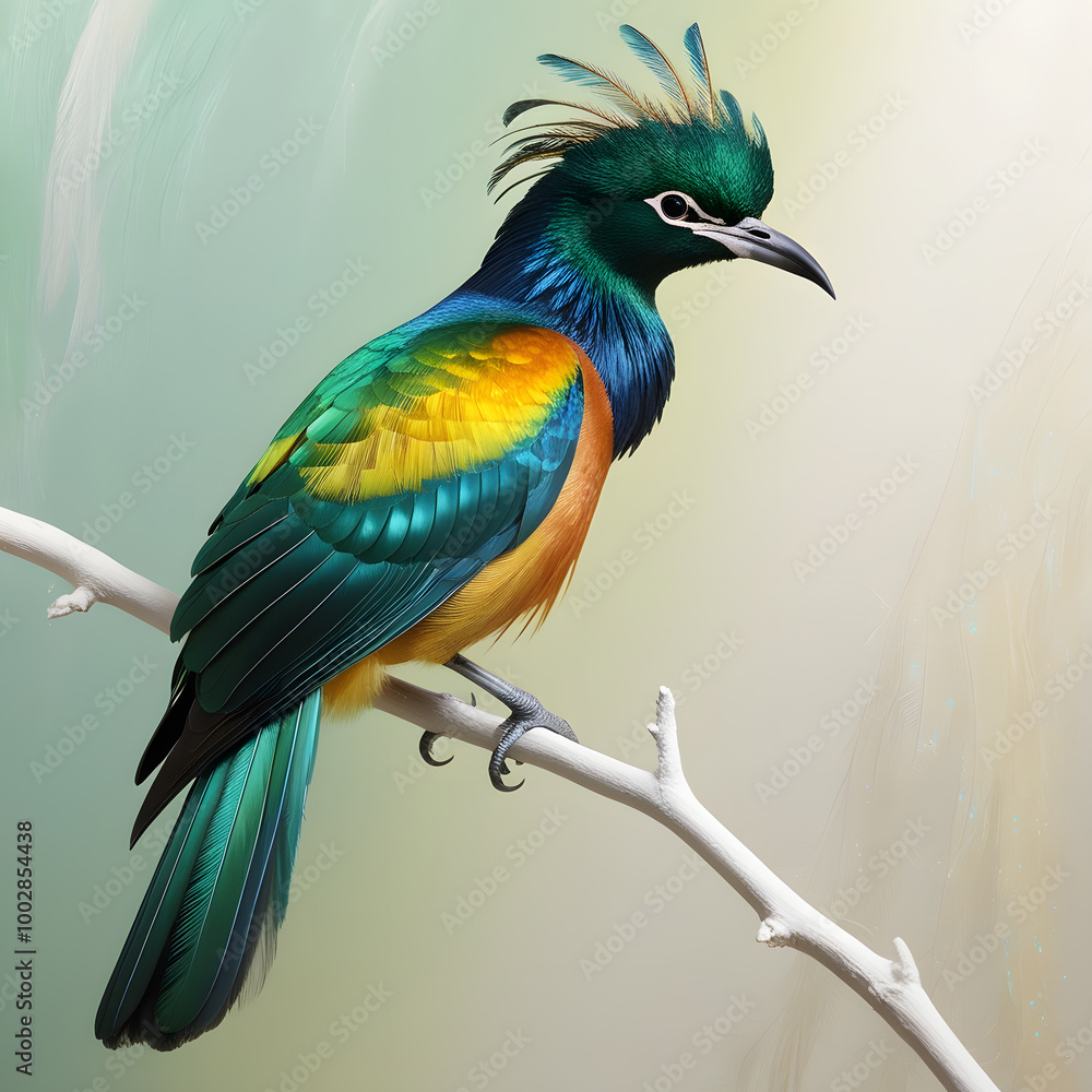Fototapeta premium Beautiful colorful cute bird, Generative Ai