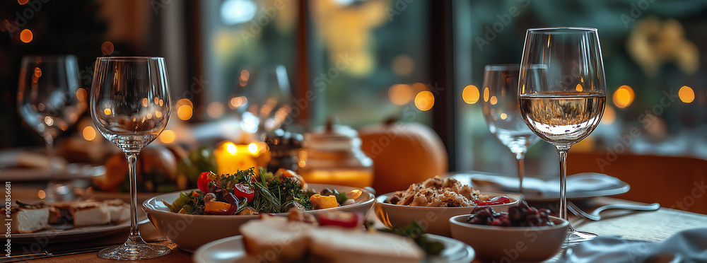 Happy Thanksgiving. Family enjoying dinner Happy Thanksgiving. Family enjoying dinner
