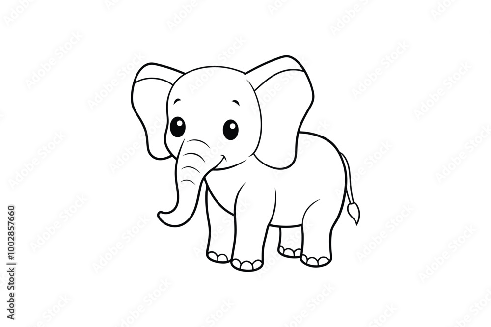 Fototapeta premium Baby elephant vector illustration