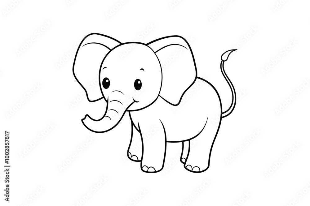 Fototapeta premium Baby elephant vector illustration