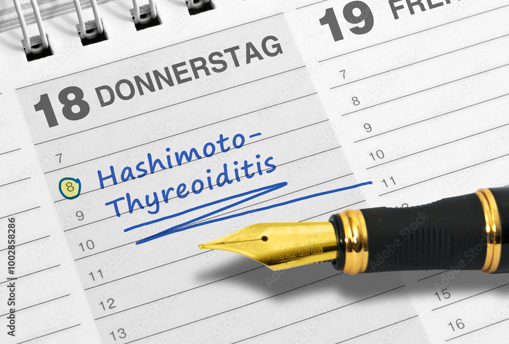 Diagnose: Hashimoto-Thyreoiditis, Notiz, Terminkalender Diagnose: Hashimoto-Thyreoiditis, Notiz, Terminkalender