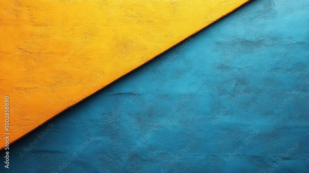 Yellow and cyan flat background with a diagonal color separation and minimal texture Yellow and cyan flat background with a diagonal color separation and minimal texture