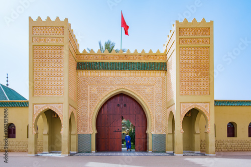 Rissani Morocco, Sahara Desert. The mausoleum of Moulay Ali Cherif. Rissani is where caravans began and desert inhabitants learnt grow dates