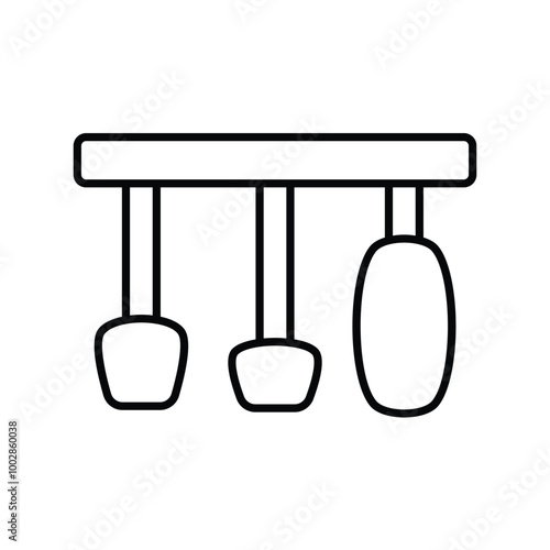 pedals line icon with white background vector stock illustration