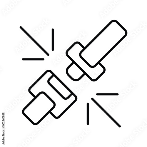 seat belt line icon with white background vector stock illustration