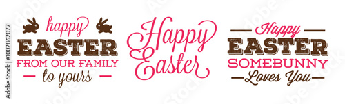 Easter Labels on White Background